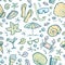 Seamless sea creatures pattern