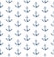 Seamless sea pattern with anchor isolated on white