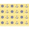 Seamless sea pattern. Blue wheel and stern anchor on yellow
