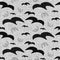 Seamless seagull black white woven herringbone style texture. Two tone 50s monochrome pattern. Modern textile weave