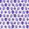 Seamless season pattern with blue viola. Endless texture for floral summer design with flowers