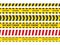 Seamless security stripe. Safety danger signs do not enter danger message police crime scene vector symbols