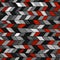 Seamless sennit pattern. Vector black, gray, white and red texture