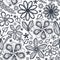 Seamless shabby floral hand-drawn curly pattern