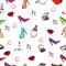 Seamless shoes-cosmetics pattern