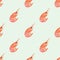 Seamless shrimp pattern vector seafood background ocean design animal snack fresh gourmet healthy illustration.