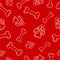 Seamless simple pattern. Colored vector illustration on the theme of dogs: footprints and bones.
