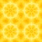 Seamless simple texture with a yellow flower and stylized orange leaves