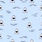 Seamless simple vector cartoon sharks pattern.