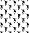 Seamless skateboarding pattern with black silhouettes of skateboarders