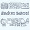 Seamless sketch of education doddle elements on