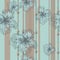 Seamless sketched flowers floral striped lined retro pattern