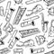 Seamless sketchy musical instruments pattern