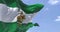 Seamless slow motion of the Andalusian flag waving in the wind on a clear day