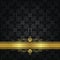 Seamless small black elements wallpaper and gold ribbon cover