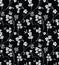 Seamless small black and white floral pattern