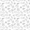 Seamless sosial life icons pattern on white background