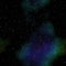 Seamless space pattern with green and blue nebula