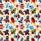 Seamless spaceship pattern