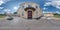 seamless spherical hdri 360 panorama overlooking restoration of the historic castle or palace with columns and gate in