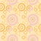 Seamless spiral pattern pink yellow orange on peach color