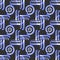 Seamless spirals pattern black purple blue white