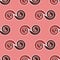 Seamless spirals pattern pastel red brown white