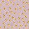 Seamless spring pattern with stylized cute pink flowers, tulips
