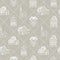 Seamless square lined Christmas pattern with white cottage, house, church on beige background