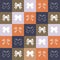 Seamless square pattern with stylish little bows