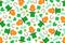 Seamless St. Patrick`s Day pattern with leprechaun and funny illustrations