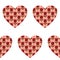 Seamless st. Valentines simple pattern with coloured print hearts on white background for wallpaper