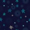 Seamless Starry Nights Theme Blue Stars with Blue background vector illustration pattern design for fabric,