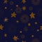 Seamless Starry Nights Theme Yellow Stars with Blue background vector illustration pattern design