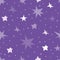 Seamless starry sky pattern. Cosmic space stars and constellations on a purple background. Hand drawn vector background