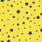 Seamless Stars blue on yellow background vector illustration pattern design for fabric, textile, gift wrapping, background,