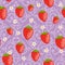 Seamless strawberries background