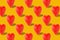 Seamless strawberries pattern in the shape of a heart