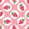 Seamless strawberry pattern. Vector dotted background