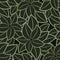 Seamless stylized leaves shapes green pattern