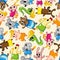 Seamless summer animal pattern