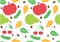 Seamless summer fruit pattern. Vector isolated texture