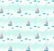 Seamless summer pattern with boats and fishes