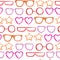 Seamless summer pattern with hand drawn sunglasses, palm. Fashion print design. Summer background.