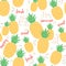 Seamless summer pineapple pattern template for fruit background or package design.