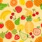 Seamless summer tropical fruit pattern for textile background and banners