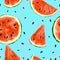 Seamless summer watermelon abstract pattern