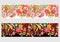 Seamless summery floral border with colorful abstract flowers