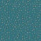 Seamless surface pattern with orange small flowers cherry on teal colored background. Vector illustration with cherry blossoms