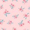 Seamless surface pattern with pink cherry blossoms motifs on pink colored background. Vector illustration with cherry blossoms